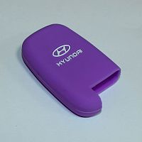 Силиконовый чехол для ключа зажигания Hyundai Smart 3 кнопки фиолетовый