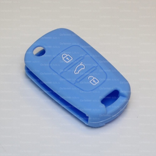 Силиконовый чехол для ключа зажигания Hyundai голубой фото 2