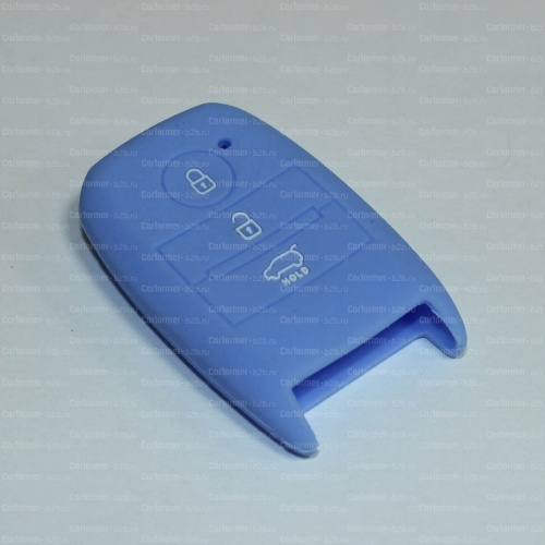 Силиконовый чехол для ключа зажигания Kia SMART голубой фото 2