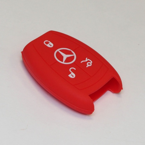 Силиконовый чехол для ключа зажигания Mercedes Benz (тип 4) красный