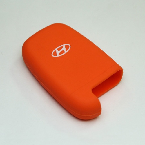Силиконовый чехол для ключа зажигания Hyundai Smart 4 кнопки оранжевый