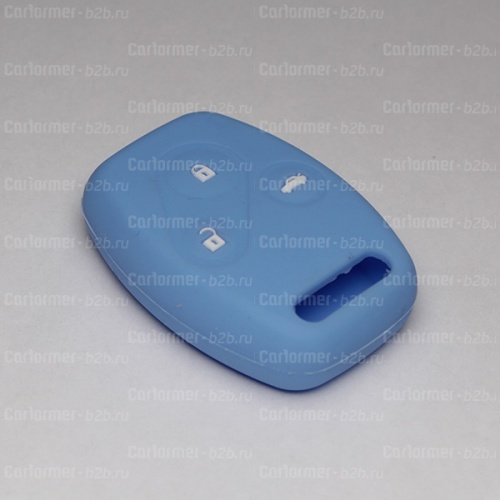 Силиконовый чехол для ключа зажигания Honda (тип 1) 3 кнопки голубой фото 2