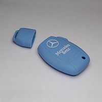 Силиконовый чехол для ключа зажигания Mercedes Benz голубой