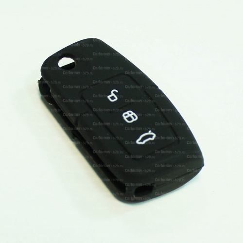 Силиконовый чехол для ключа зажигания Ford (тип 2) черный фото 2