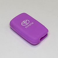 Силиконовый чехол для ключа зажигания Toyota Smart 3 кнопки фиолетовый