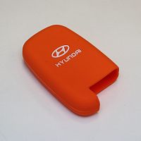 Силиконовый чехол для ключа зажигания Hyundai Smart 3 кнопки оранжевый