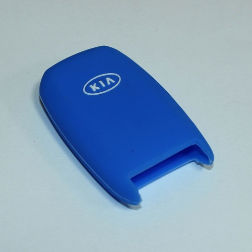 Силиконовый чехол для ключа зажигания KIA с SMART ключом (тип 2) синего цвета