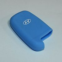 Силиконовый чехол для ключа зажигания Hyundai Smart 4 кнопки голубой