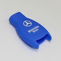 Силиконовый чехол для ключа зажигания Mercedes Benz (тип 2) синий