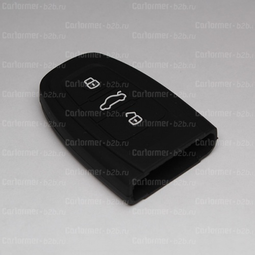 Силиконовый чехол для ключа зажигания Audi SMART черный фото 2