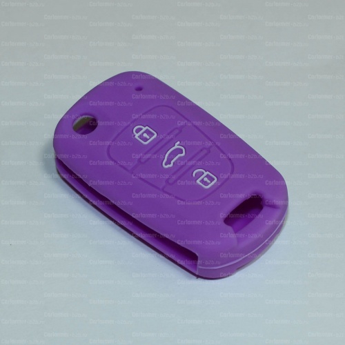 Силиконовый чехол для ключа зажигания Hyundai фиолетовый фото 2