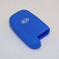 Силиконовый чехол для ключа зажигания Kia Smart 4 кнопки синий