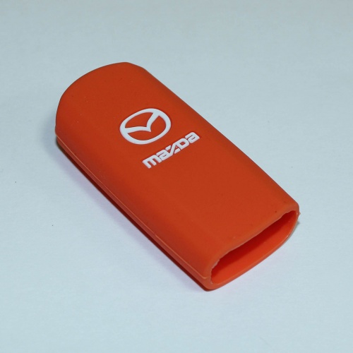 Силиконовый чехол для ключа зажигания Mazda Smart 3 кнопки оранжевый