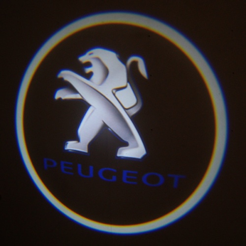 Подсветка в двери с логотипом Peugeot