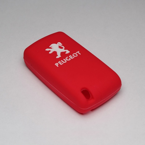 Силиконовый чехол для выкидного ключа зажигания Peugeot (тип 2) красный