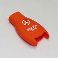 Силиконовый чехол для ключа зажигания Mercedes Benz (тип 2) оранжевый