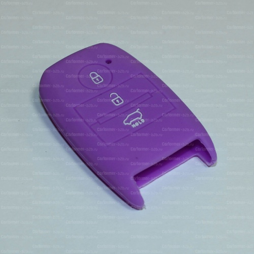 Силиконовый чехол для ключа зажигания KIA с SMART ключом (тип 2) фиолетового цвета фото 2