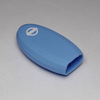 Силиконовый чехол для ключа зажигания Nissan 3 кнопки голубой
