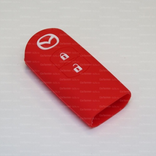 Силиконовый чехол для ключа зажигания Mazda Smart красный фото 2