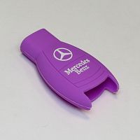 Силиконовый чехол для ключа зажигания Mercedes Benz (тип 2) фиолетовый