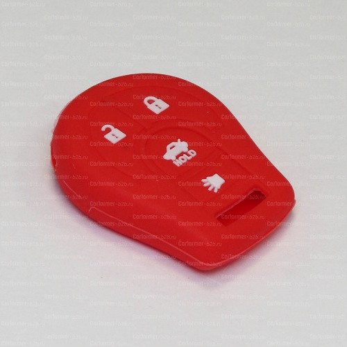 Силиконовый чехол для ключа зажигания Nissan (тип 2) 4 кнопки красный фото 2