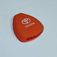 Силиконовый чехол для ключа зажигания Toyota (тип 8) 3 кнопки оранжевый
