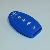 Силиконовый чехол для ключа зажигания Infiniti 4 кнопки синий