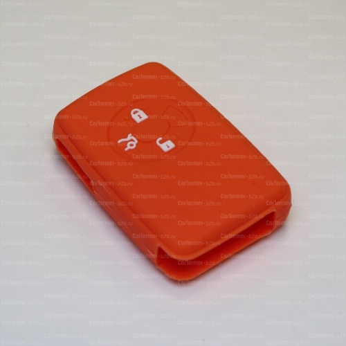 Силиконовый чехол для ключа зажигания Toyota Smart оранжевый фото 2