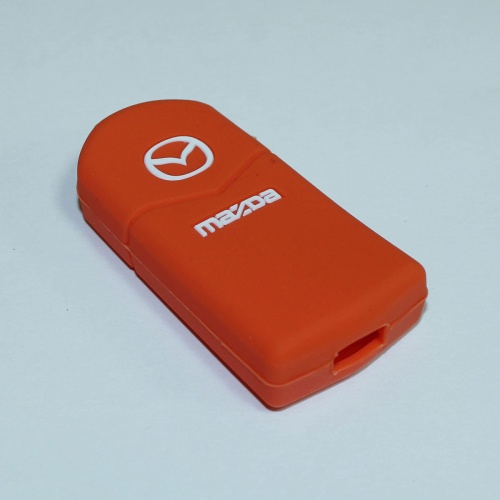 Силиконовый чехол для выкидного ключа зажигания Mazda оранжевый