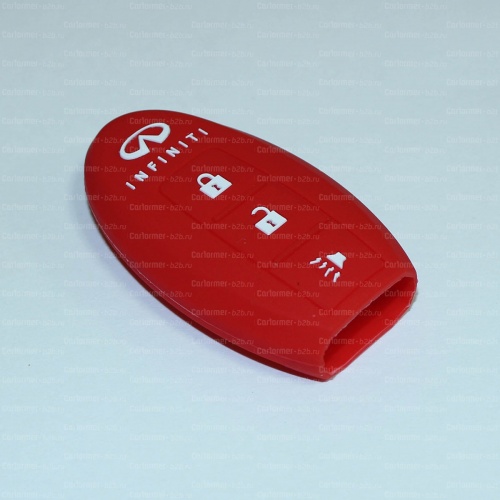 Силиконовый чехол для ключа зажигания Infiniti 3 кнопки красный фото 2