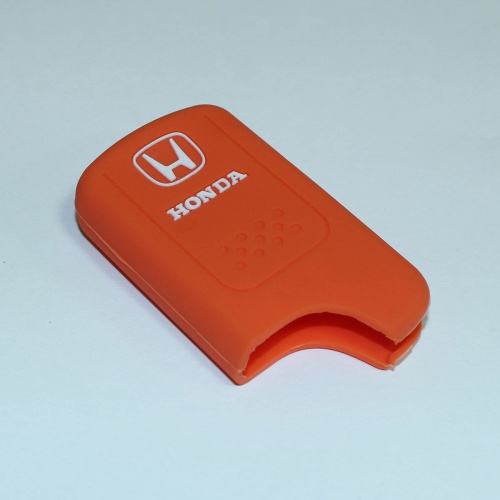 Силиконовый чехол для ключа зажигания Honda (тип 3) 3 кнопки оражевый