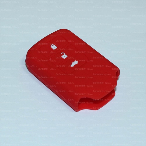 Силиконовый чехол для ключа зажигания Honda (тип 4) 3 кнопки красный фото 2