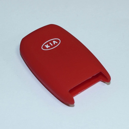 Силиконовый чехол для ключа зажигания KIA с SMART ключом (тип 2) красного цвета