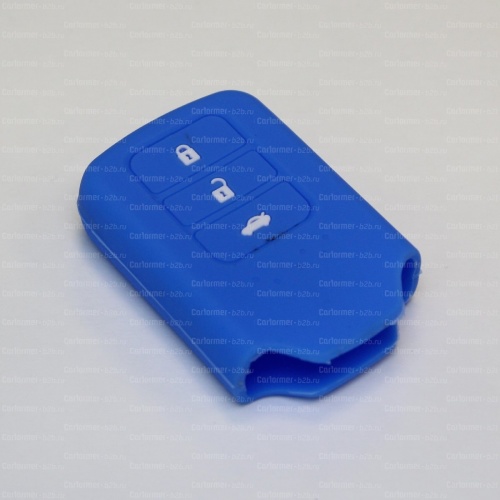 Силиконовый чехол для ключа зажигания Honda (тип 4) 3 кнопки синий фото 2