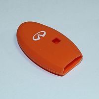 Силиконовый чехол для ключа зажигания Infiniti 3 кнопки оранжвый