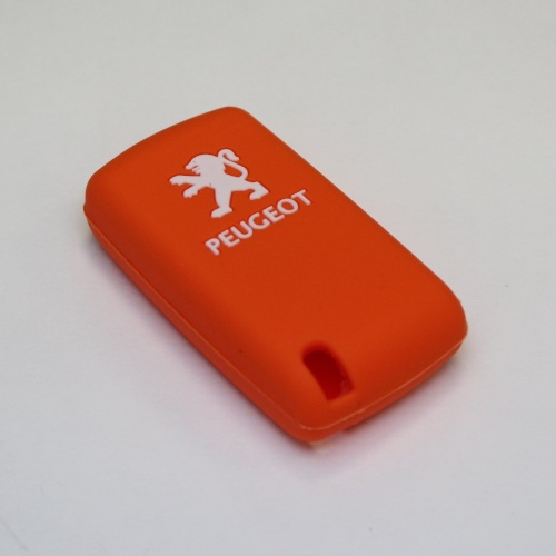 Силиконовый чехол для ключа зажигания Peugeot (тип 2) оранжевый