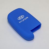 Силиконовый чехол для ключа зажигания Hyundai Smart 3 кнопки синий