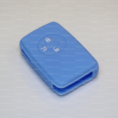 Силиконовый чехол для ключа зажигания Toyota Smart голубой фото 2