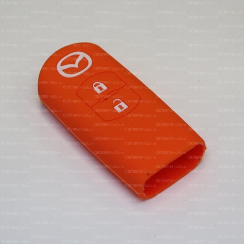 Силиконовый чехол для ключа зажигания Mazda Smart оранжевый фото 2