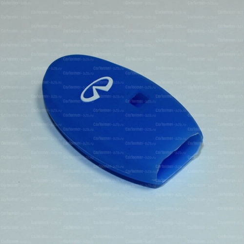 Силиконовый чехол для ключа зажигания Infiniti 3 кнопки синий фото 2