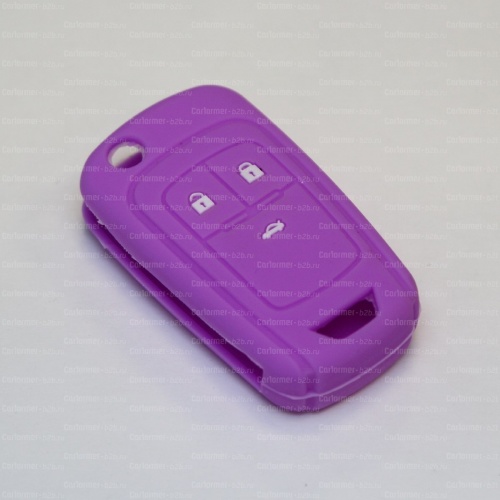 Силиконовый чехол для ключа зажигания Chevrolet фиолетовый фото 2
