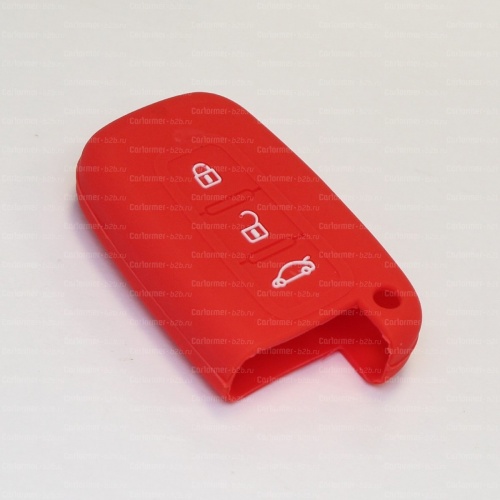 Силиконовый чехол для ключа зажигания Kia Smart красный фото 2