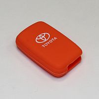 Силиконовый чехол для ключа зажигания Toyota Smart 3 кнопки оранжевый