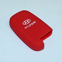 Силиконовый чехол для ключа зажигания Hyundai Smart 3 кнопки красный