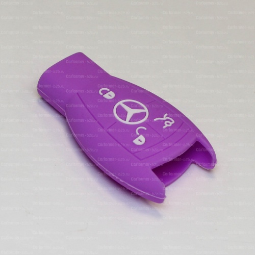 Силиконовый чехол для ключа зажигания Mercedes Benz (тип 2) фиолетовый фото 2