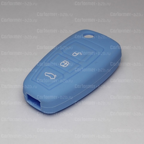 Силиконовый чехол для выкидного ключа зажигания Ford голубой фото 2