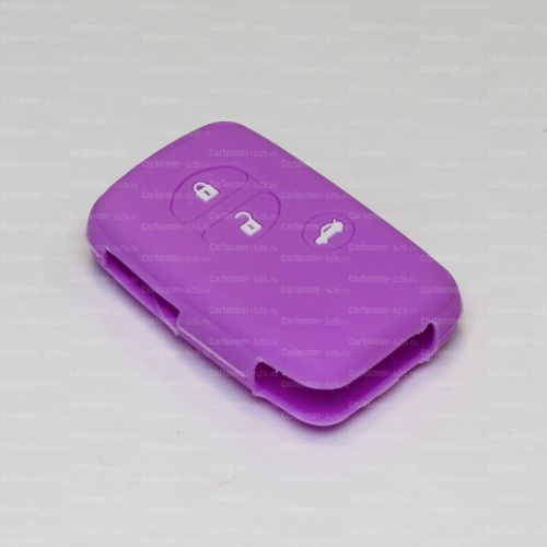 Силиконовый чехол для ключа зажигания Toyota Smart 3 кнопки фиолетовый фото 2