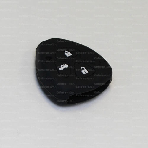 Силиконовый чехол для ключа зажигания Toyota (тип 8) 3 кнопки черный фото 2